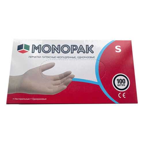 Перчатки Monopak виниловые неопудренные белые S 100 шт 50 пар в Хофтер