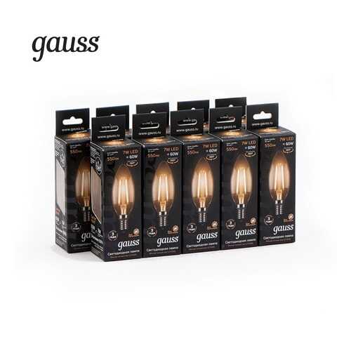Комплект из 10 светодиодных ламп Gauss LED Filament Candle 7W E14 2700K 103801107 в Хофтер