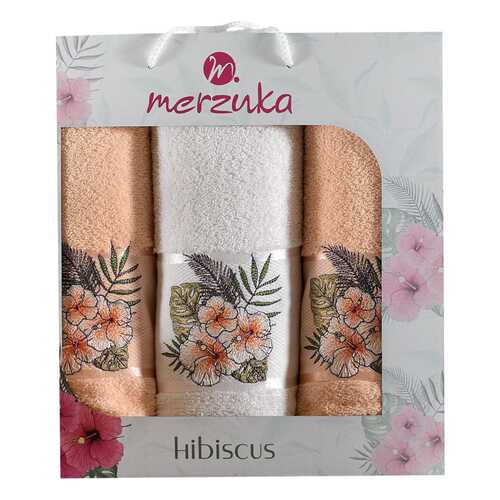 Набор полотенец Oran Merzuka hibiscus белый, оранжевый в Хофтер